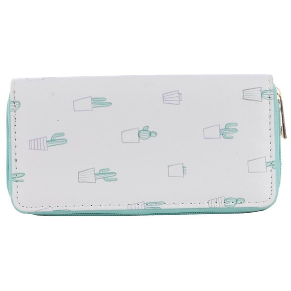 Handbags - $12 CACTUS PRINT VINYL CLUTCH WALLET